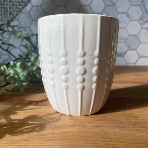 Other - White Textured Ceramic Plant Pot